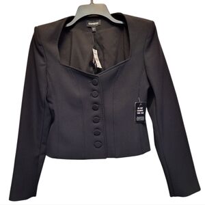 NWT Express Black Professional Tailored Fitted Crop Blazer - Size 4